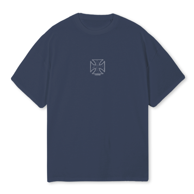 ASFALT_NB Navy Blue Oversized Tee.