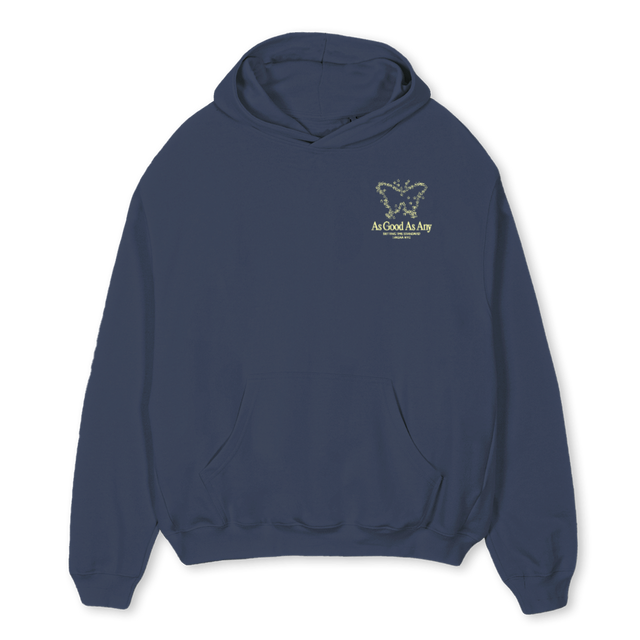AGAACOSMICBUTTERFLY_N Navy Blue Oversized Hoodie.