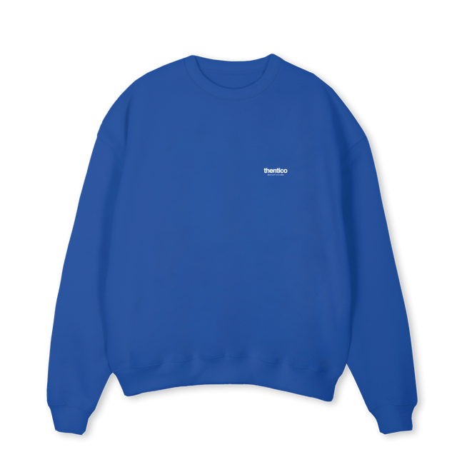 THENTICOSWEATSHIRT Cobalt Blue Oversized Crewneck Sweater.