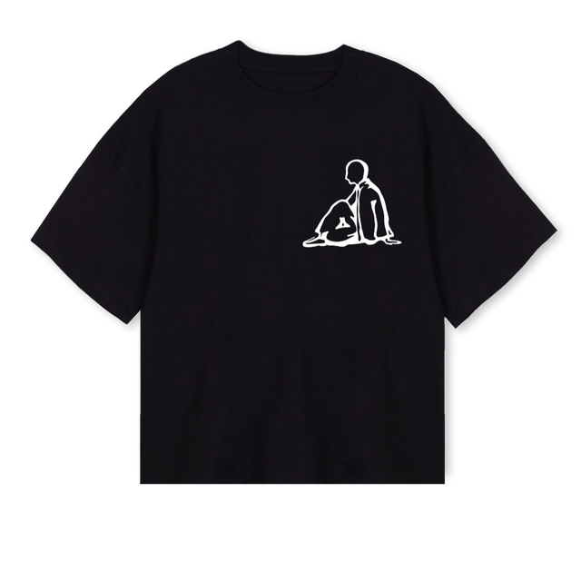 EDXSHHDHFHDF_B Black Oversized Boxy Tee.