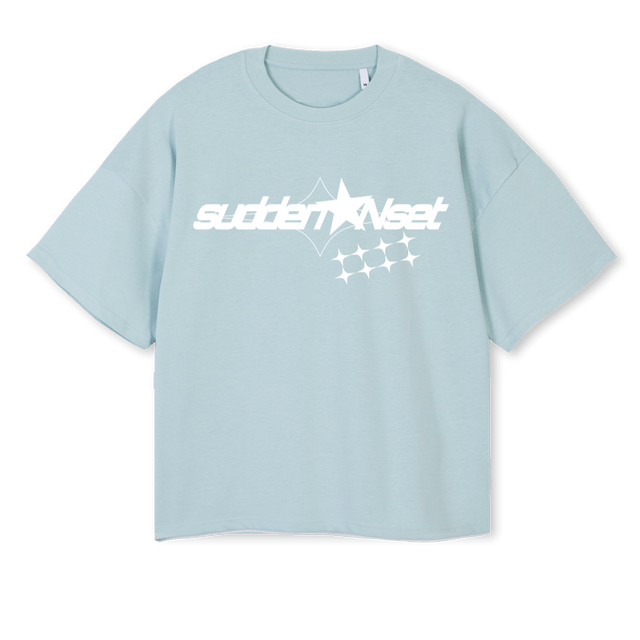 SEGUNDOD Cold Blue Oversized Boxy Tee.