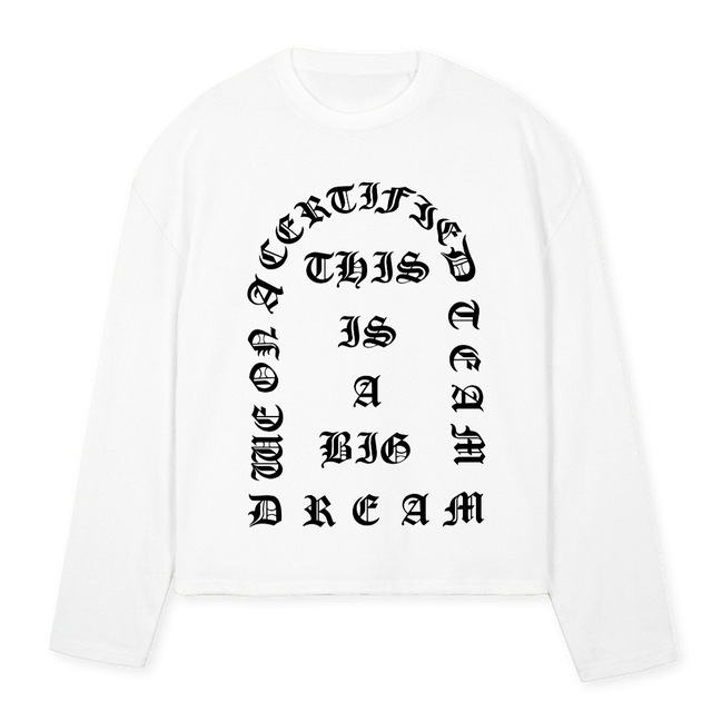 IFEELLIKEPAVLO_FRONTONLY White Oversized Boxy LS Tee.