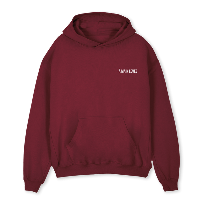 AMLMELTEDTIGER_B Burgundy Oversized Hoodie.