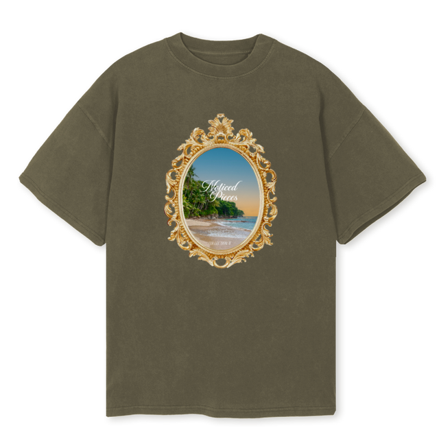 ISLEOFTIME Vintage Olive Oversized Tee.