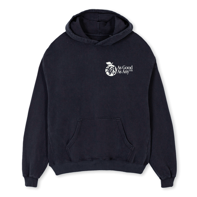 AGAAAPLE2_COLOUR Vintage Black Oversized Hoodie