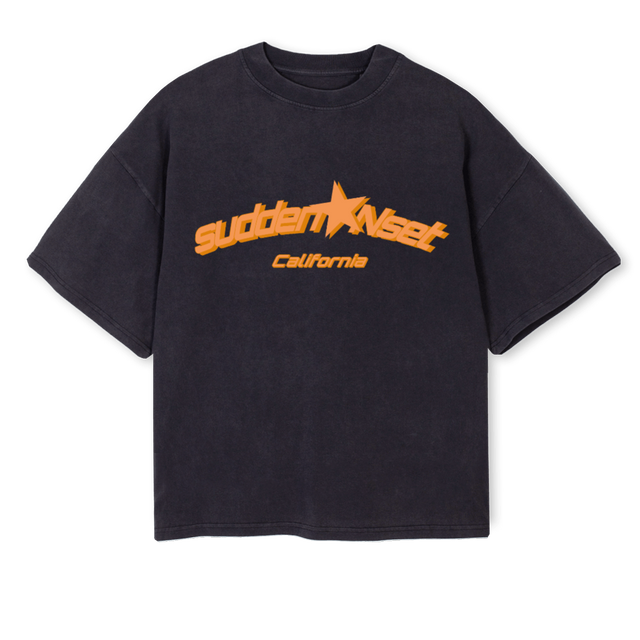 TERCERD Vintage Black Oversized Boxy Tee.