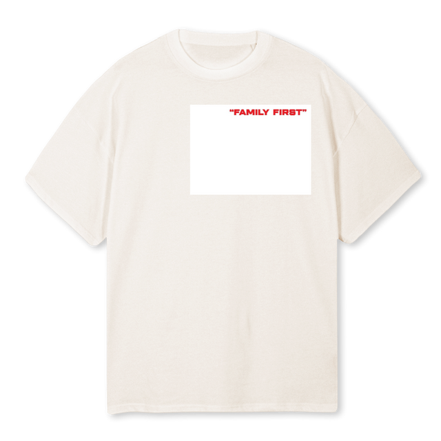 FAMILY R Vintage White Oversized Tee.