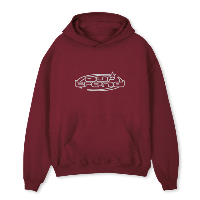 OURTREND Burgundy Oversized Hoodie.