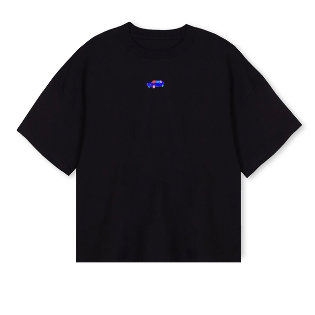 WAL ESSENCE_B Black Oversized Boxy Tee