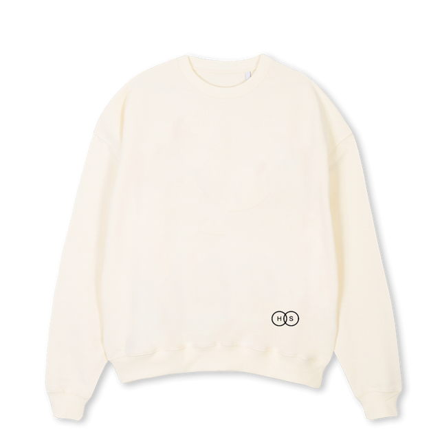CREWGREYHS Cream Oversized Crewneck Sweater.