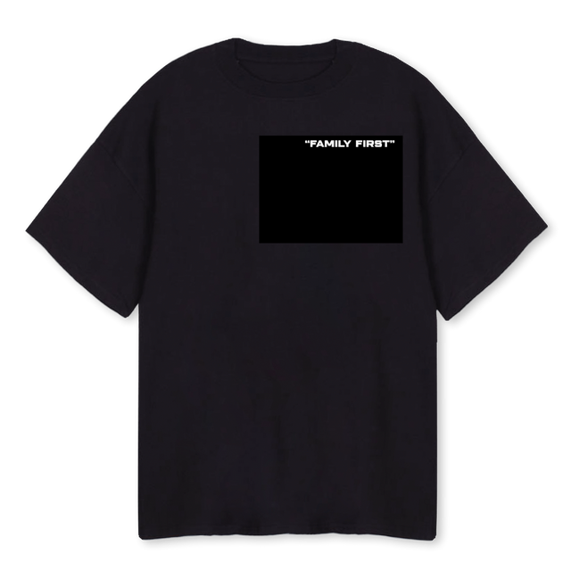 FAMILY W Black Oversized Tee.