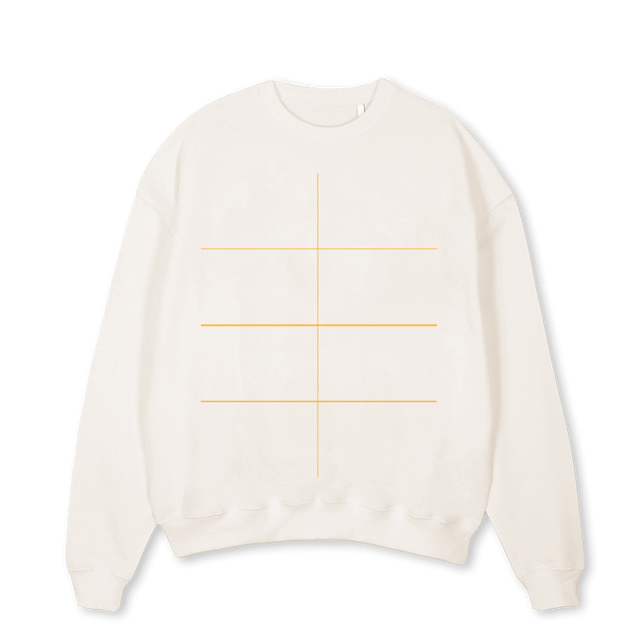 WLCM TO PRG BL Cream Oversized Crewneck Sweater.