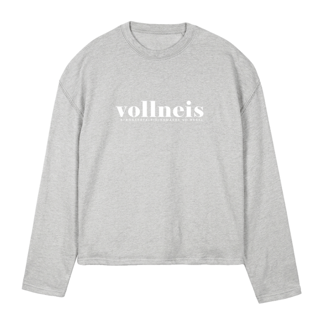 LSLGREYLOGO Light Grey Marl Oversized Boxy LS Tee.