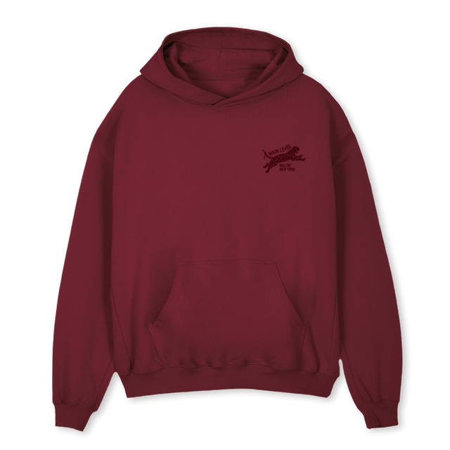 AMLCHINATOWN_BGTONAL Burgundy Oversized Hoodie.