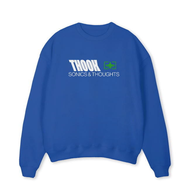 SNAPSHOTCREW Cobalt Blue Oversized Crewneck Sweater.
