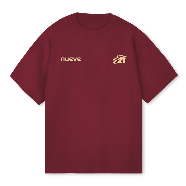 QUATRETROISTROIS_BOT Burgundy Oversized Tee.