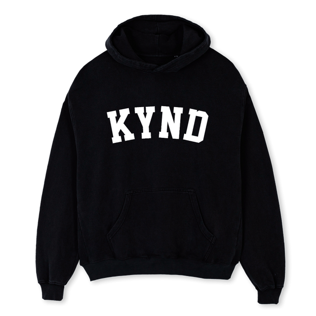 KYNDVARSITYCREWBLK Black Oversized Hoodie.