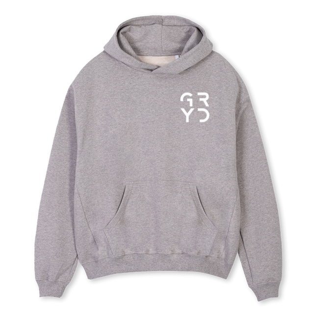 OVERSIZEDHOODIESQUAR_GM Grey Marl Oversized Hoodie