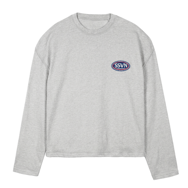 SSVNLS_LG Light Grey Marl Oversized Boxy LS Tee.