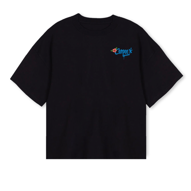 BFTMCURPEE Black Oversized Boxy Tee.