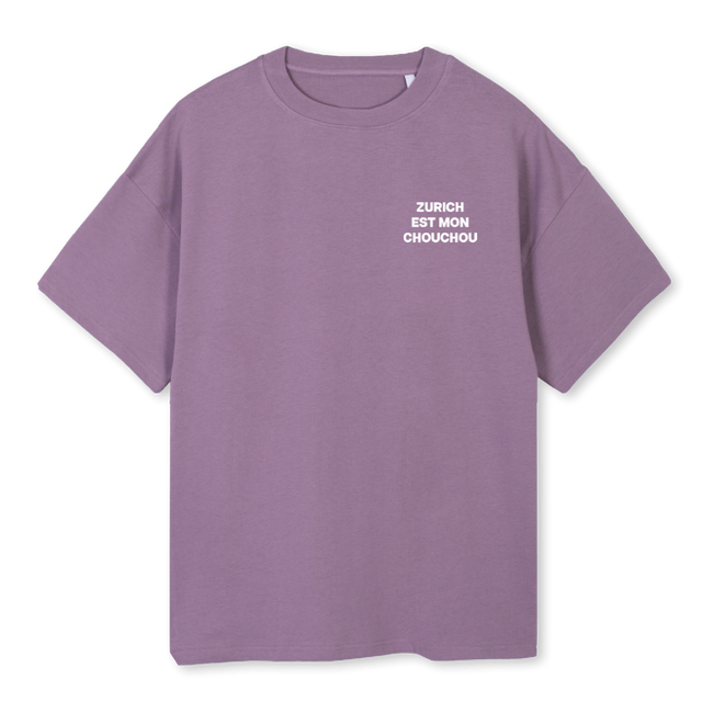 MONCHOUCHOUTWO_P Purple Oversized Tee.
