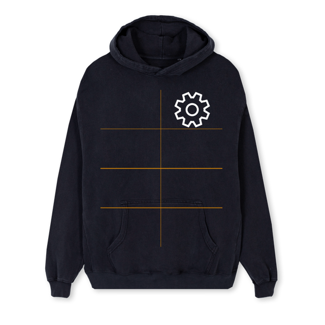 SIGMA GEARO Vintage Black Regular Hoodie.
