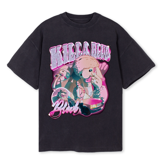 KILLABLUBFIRST Vintage Black Oversized Tee.
