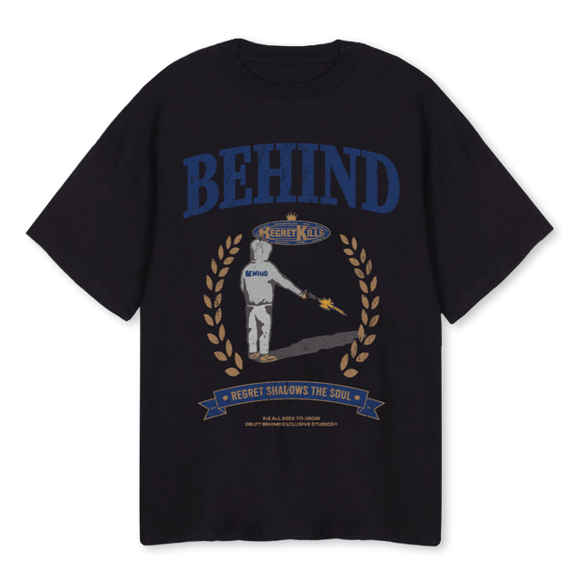 BEHINDSAMPLEONE_T Black Oversized Tee.