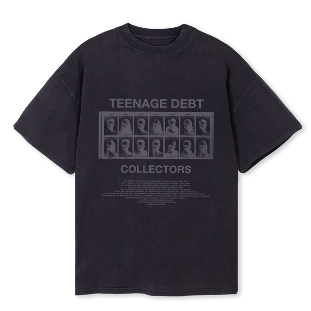 PROTESTYOUTHDEBTTN Vintage Black Oversized Tee.