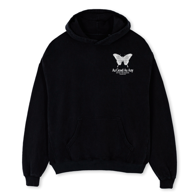 AGAAKINETIC_B Black Oversized Hoodie.