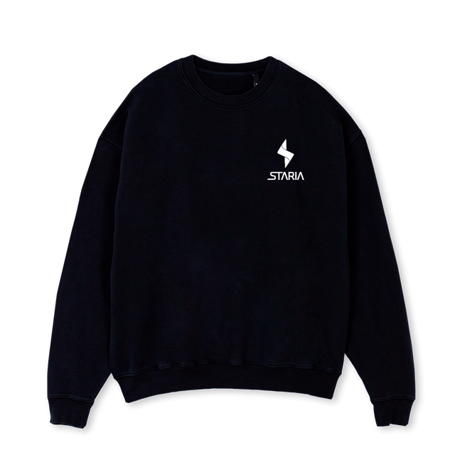 STARIAJERSEYBLACK Black Oversized Crewneck Sweater.