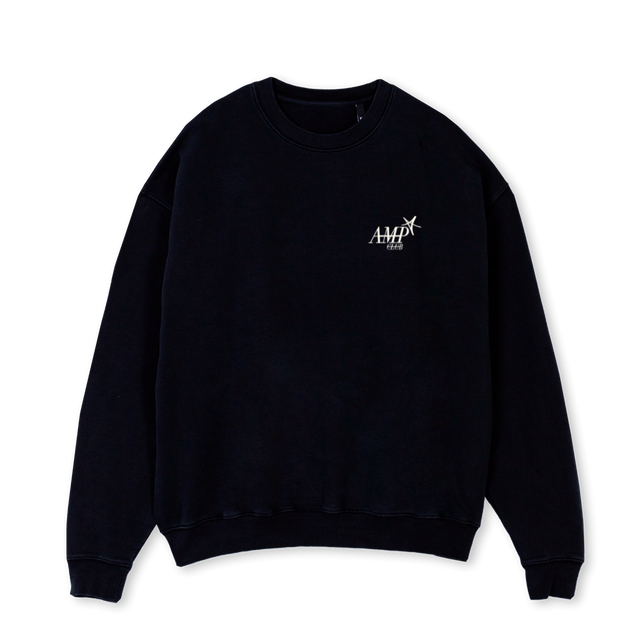 AMPCLUBSAMPLECNJ_BC Black Oversized Crewneck Sweater.