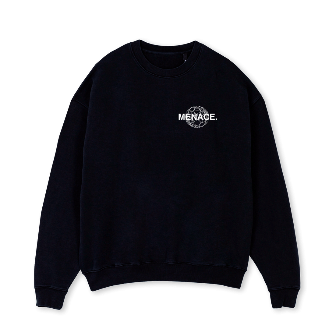 SOR WHITEE Black Oversized Crewneck Sweater. – WATC STUDIO
