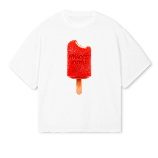 HELAU ROJO White Oversized Boxy Tee.
