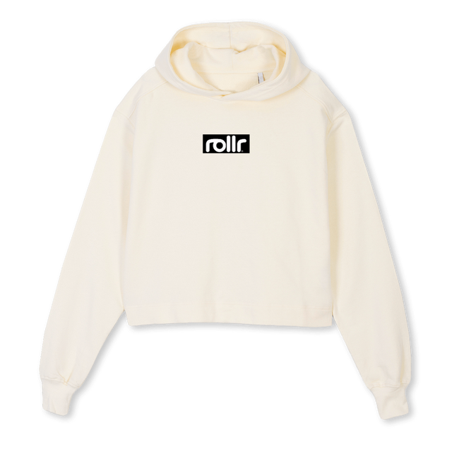 ROLLRCROPHOODIE Cream Cropped Hoodie.