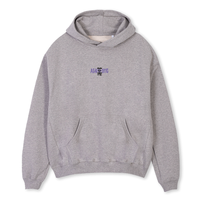 AGNOSTICXSORT GREYH Grey Marl Oversized Hoodie.