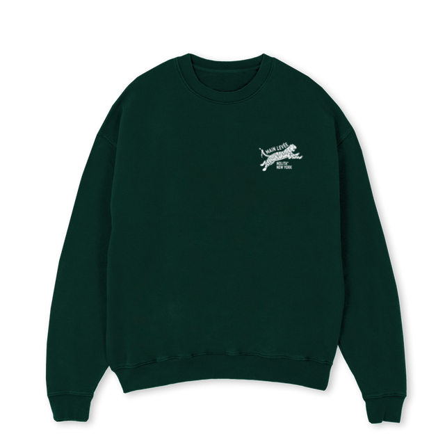 AMLCHINATOWNTIGER_WG Wild Green Oversized Crewneck Sweater