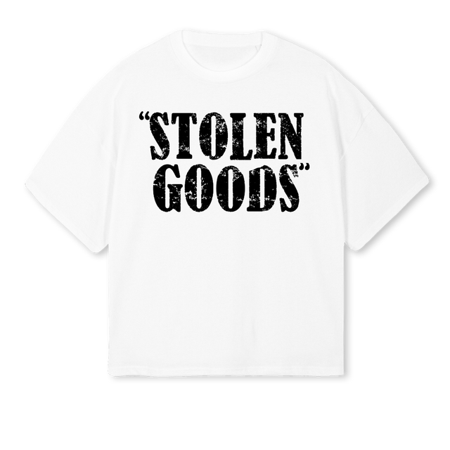 STOLEN GOODS_1  White Oversized Boxy Tee.