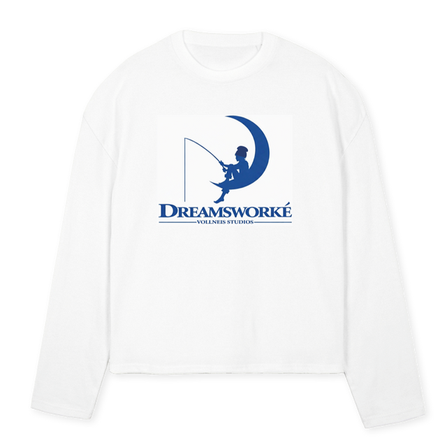 SHIRTDREAMSWORKE_LS White Oversized Boxy LS Tee.