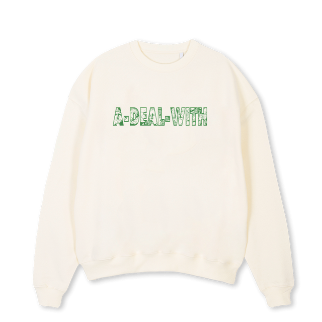 ADWRECALLHEINEKENGRN Cream Oversized Crewneck Sweater.