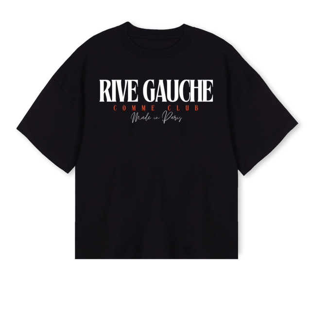 RIVEGAUCHE Black Oversized Boxy Tee.
