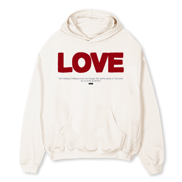 LOVE Vintage White Oversized Hoodie.