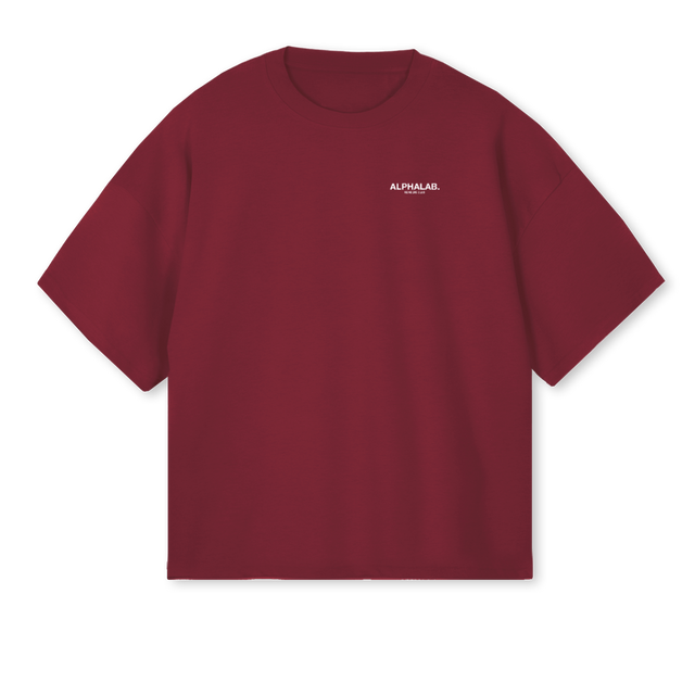 ATHLETESSHIRTBURG Burgundy Oversized Boxy Tee.