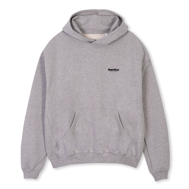 THENTIC_OSH_B Grey Marl Oversized Hoodie.