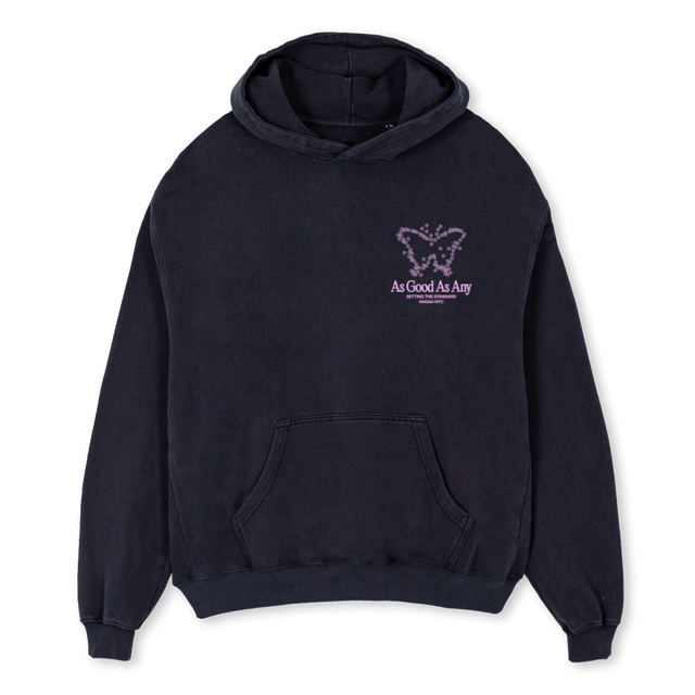 AGAACOSMICBUTTERFLY_VB Vintage Black Oversized Hoodie.
