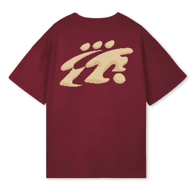 QUATRETROISTROIS_BOT Burgundy Oversized Tee.