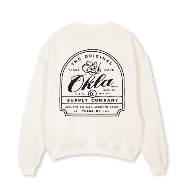 CANDLE BACK  Vintage White Oversized Crewneck Sweater.