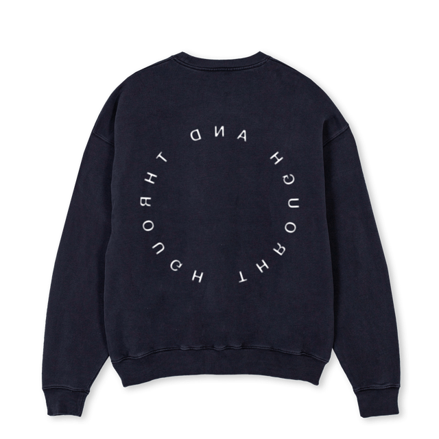 THROUGHWHITE Vintage Black Oversized Crewneck Sweater.