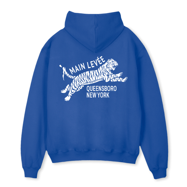 BROOKLYNTIGERBLUEWHT Cobalt Blue Oversized Hoodie.