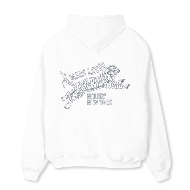 AMLOUTLINETIGERWHITE_W NOO White Oversized Hoodie